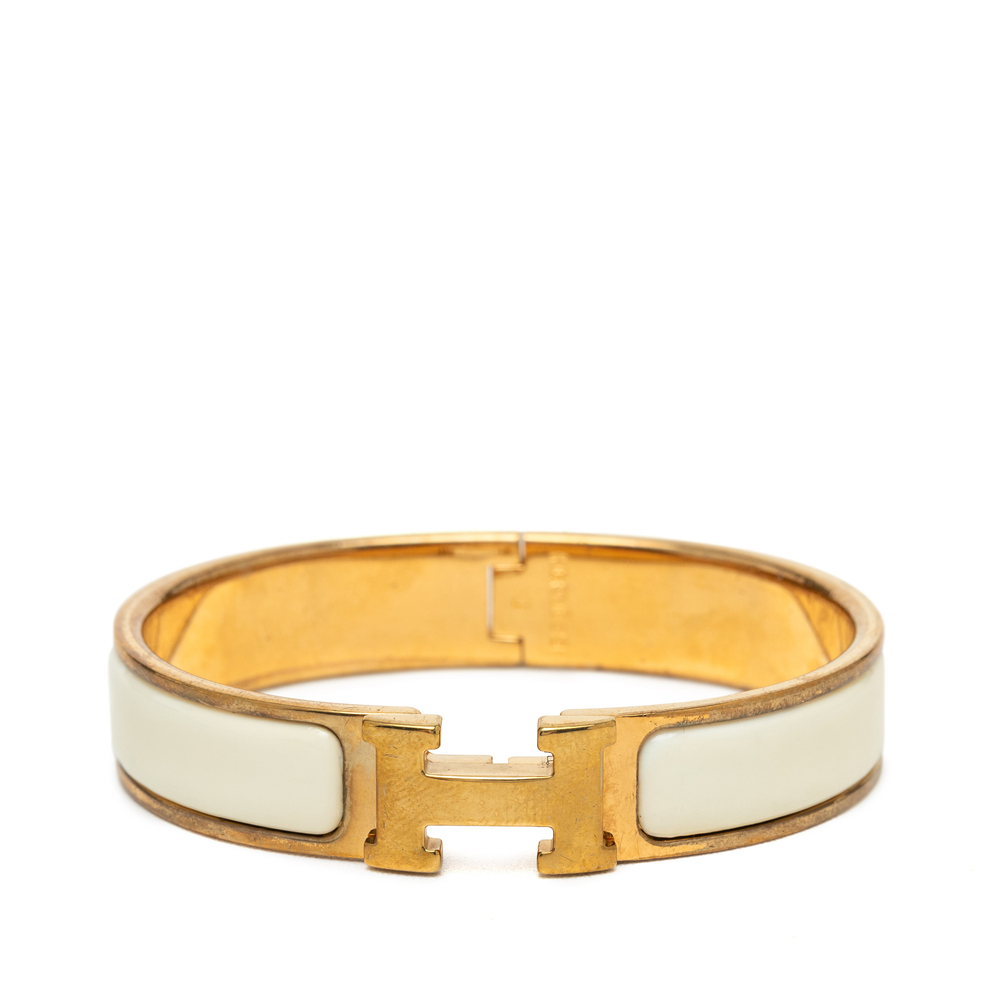 Pre-Loved Hermes Narrow Enamel Clic H Bracelet PM